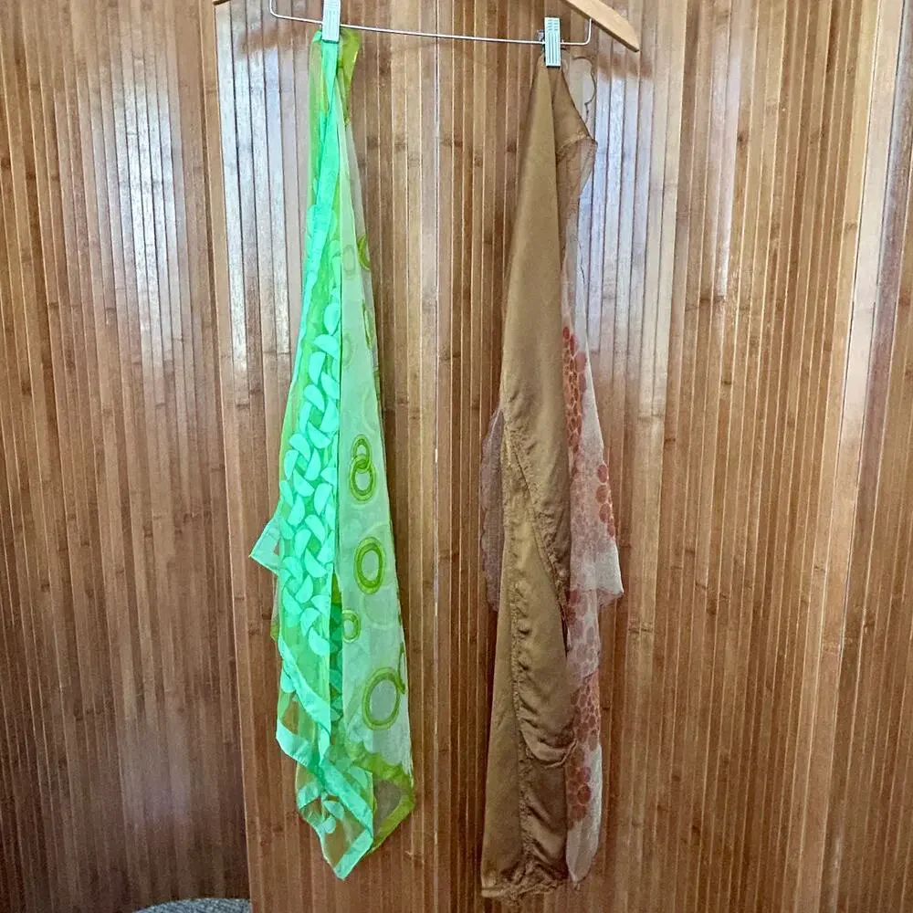Vintage 60s 4PC Lot Mod Sheer Scarf Film Studio Archive